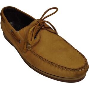 ALLEN EDMONDS Force 10 Suede Deck Boat Shoes Tan Men's Size 10 Preppy Old Money